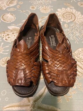 D’Santy Authentic Mexican Brown Woven Leather Huarache Sandals-Sz 8 1/2